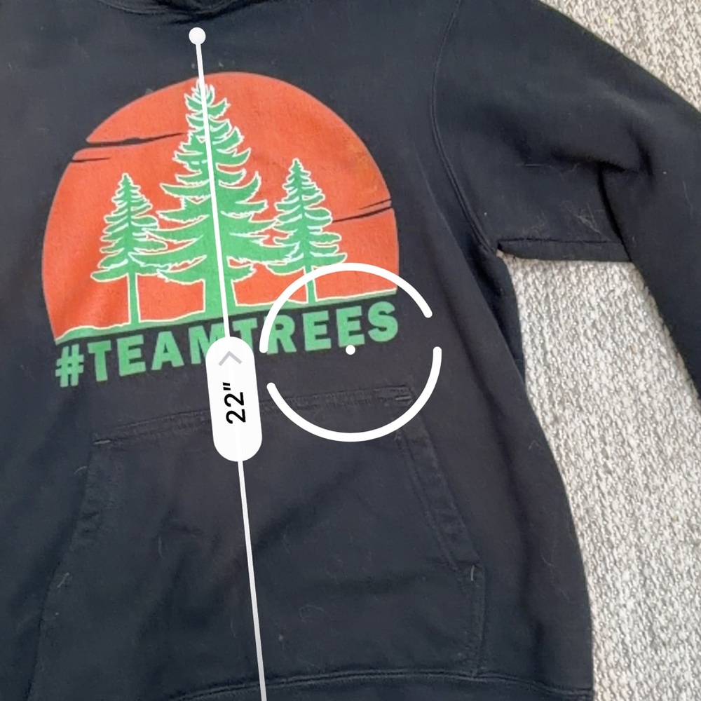 Team Trees Eco-Friendly Black Hoodie with Green and Orange Tree Design - Picture 4 of 4